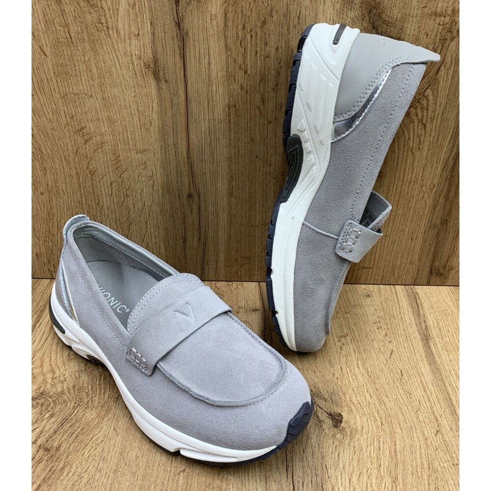 VIONIC 23walk Loafer Walking Shoes Sneaker Gray Suede Leather Size 7.5 No box